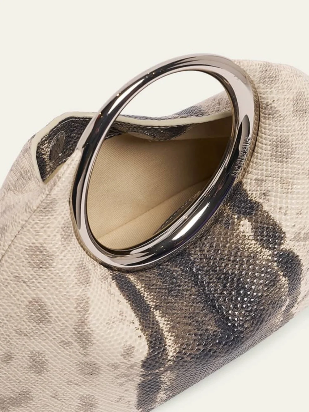 Jacquemus Le Petit Calino Snakeskin Embossed Leather Top Handle Bag NWT